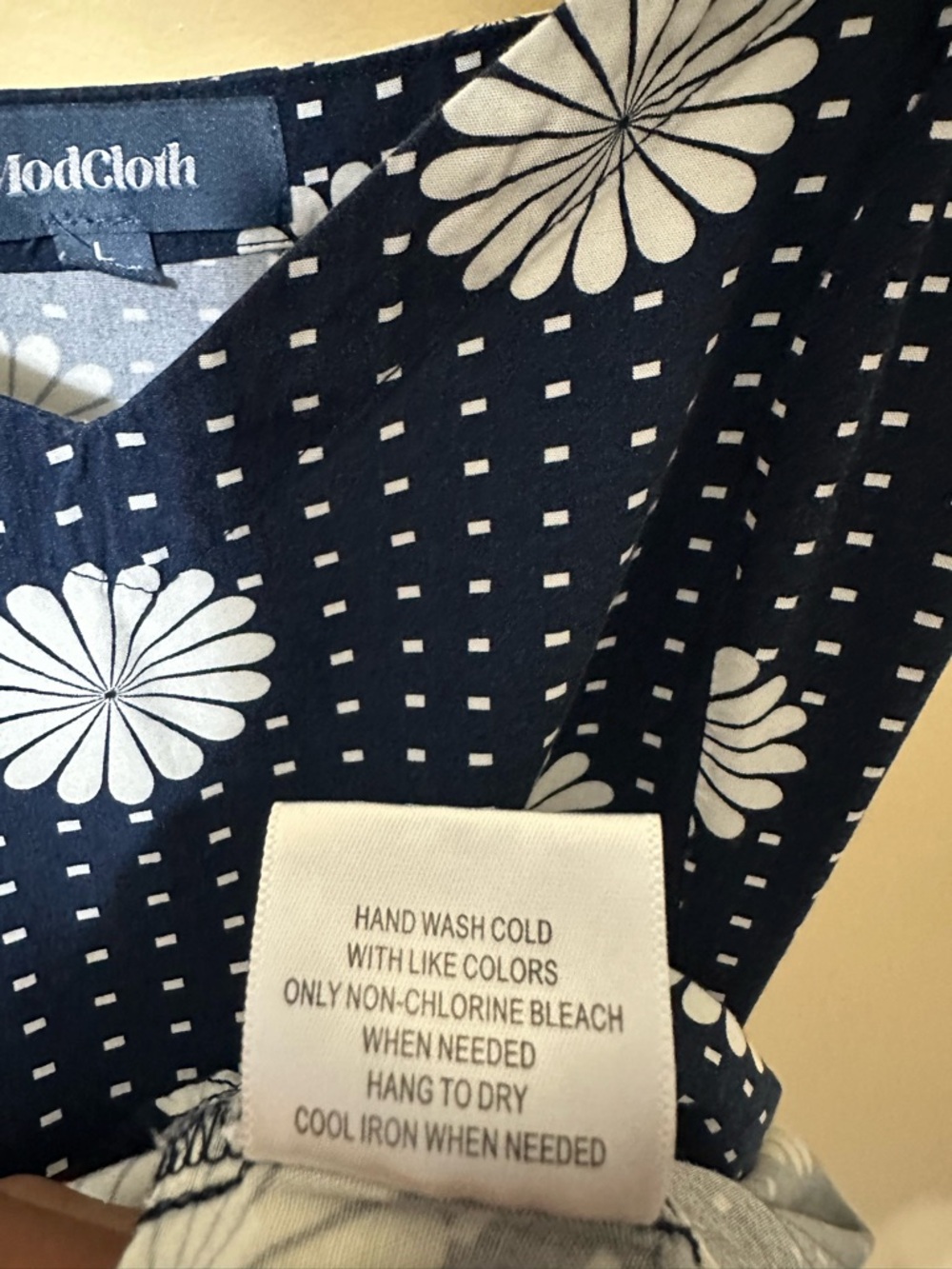ModCloth Polka Dot Daisy Cami Tunic Women L Navy Blue - Picture 9 of 9